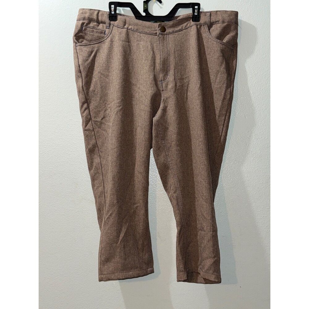 Haband's Fit Forever Mens Brown Capri Tweed Straight Leg Pants Size W42 NO FLAWS